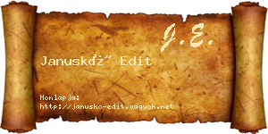 Januskó Edit névjegykártya